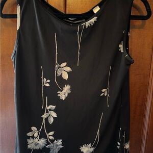 Amanda Smith Black Floral Tank Top